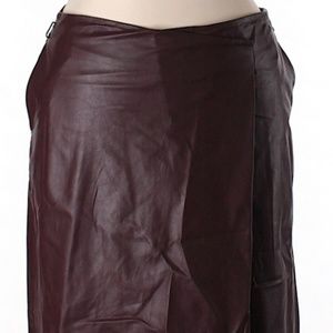 NWOT Baby Leather Robert Rodriguez Burgundy Skirt